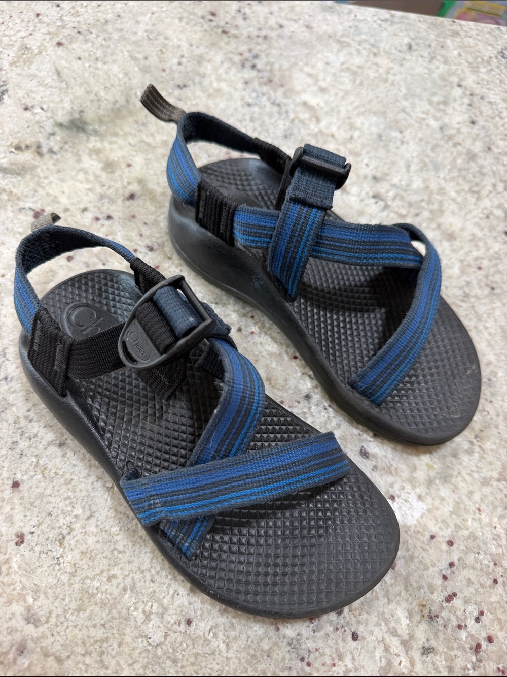 Chaco Kids' Z/1 EcoTread™ Sandals Blue Black Strappy Adjustable Size Youth 1
